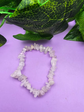 Rose Quartz Crystal Chip Stretch Bracelet