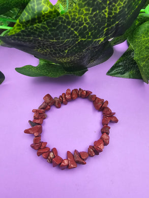 Red Jasper Crystal Chip Stretch Bracelet